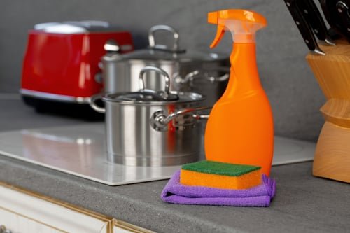 Clean kitchen counter and surfaces after a professional deep clean