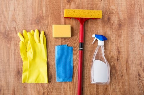 Professional cleaning equipment arranged for a Lancaster County job